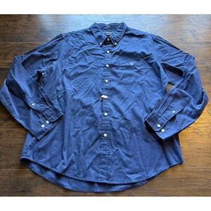 US Polo Assn Shirt Mens XXL Blue Button Down Slim Fit Pony Logo Cotton Casual